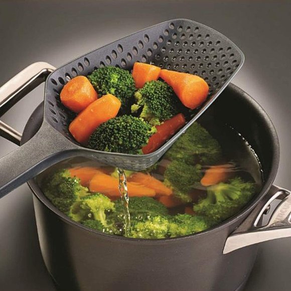 COPY - Cooking Concepts Plastic Kitchen Colander Scoop (2) with Strainer Holes - Picture 2 of 2